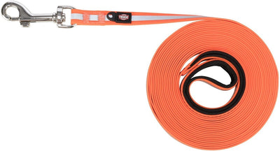 Trixie Hundeleine – reflektierend orange 10 m x 1,7 cm – wasserabweisendes PVC, Handschlaufe