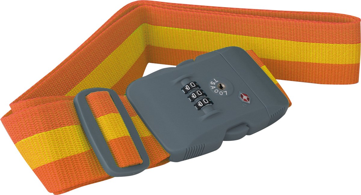 Travelsafe Koffergurt mit TSA-Schloss - Orange - Zollöffnung