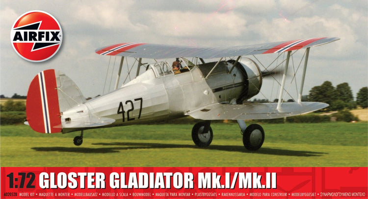 Airfix Modellbausatz Flugzeug – 02052b Gloster Gladiator Mk.i II – Propellerflugzeug aus Kunststoff – 1:72 – Modellbau