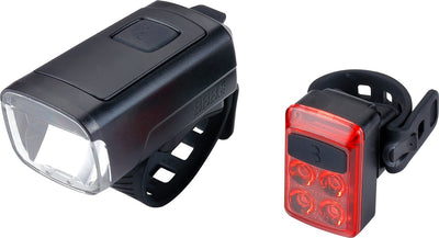 Bbb Cycling Stud50 Combo Fahrradlichter LED-Set Weiß und Rot – Fahrradbeleuchtungsset – USB wiederaufladbar – Vorderlicht 200 Lumen, Rücklicht 50 Lumen – BLS-231