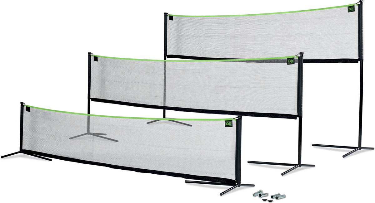 Exit Toys Exit verstellbares Sportnetz 243 x 500 cm – Volleyballnetz – Badmintonnetz – Tennisnetz – höhenverstellbar – Outdoor – Schwarz