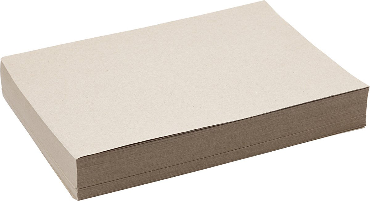 Creativ Company Recyclingpapier, A4, Blatt 210x297 mm, 100 gr, graubraun, 250 Blatt 1 Karton