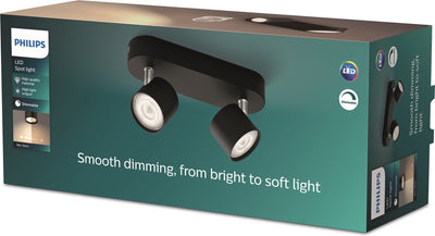Philips LED Philips Star Aufbaustrahler – 2-flammig – Schwarz