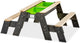 Exit-Spielzeug Exit-Axent Sand-Wasser-Picknicktisch (2 Bänke) - Wassertisch - Sandkasten - Holz - Kinder draußen