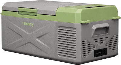 Steamy -e Einzonen-Kühlbox mit elektrischem Kompressor – Einzelzone – 16 Liter – 12 V und 230 V – für Auto und Camping – Grau