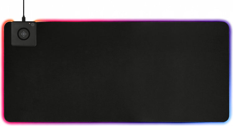 Deltaco Gaming DMP320 RGB-Gaming-Mauspad XL, 90 x 40 cm, integriertes kabelloses Qi-Ladegerät, 10 W, 4 mm dick – Schwarz