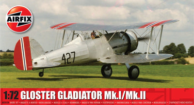 Airfix Modellbausatz Flugzeug – 02052b Gloster Gladiator Mk.i II – Propellerflugzeug aus Kunststoff – 1:72 – Modellbau
