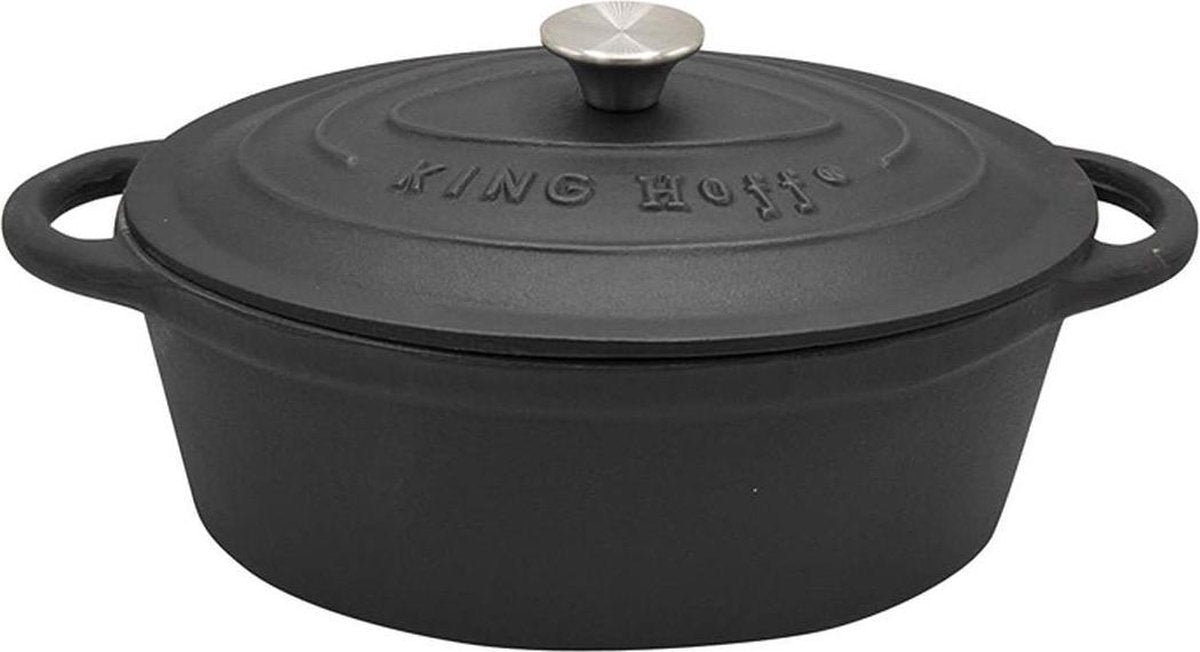 Kinghoff 1531 – Bratpfanne – 6,2 l – Gusseisen – alle Wärmequellen – 33 cm – oval