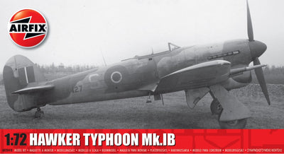 Airfix Modellbausatz Flugzeug – 02041b Hawker Typhoon mk.ib – Propellerflugzeug aus Kunststoff – 1:72 – Modellbau