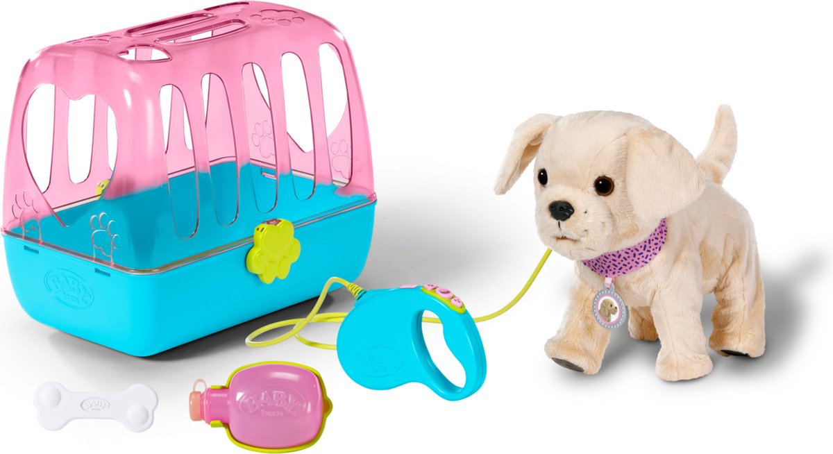 Baby geborener Welpe Glück – Hund mit Kiste