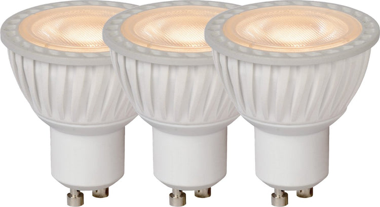 Lucide mr16 – LED-Lampe – ø 5 cm – LED dimmbar – GU10 – 3 x 5 W 3000 K – Weiß – 3er-Set