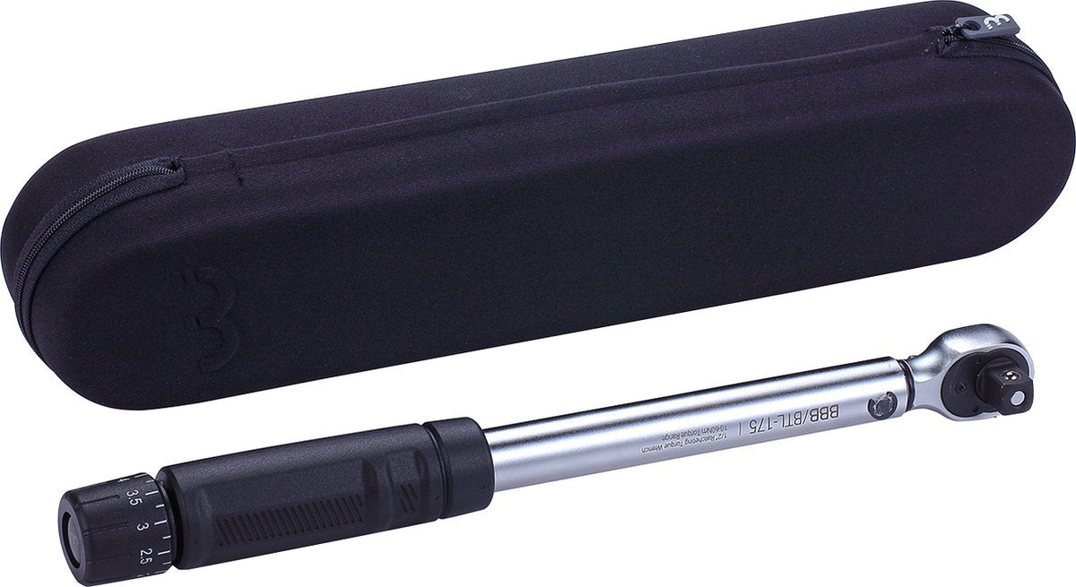 BBB Cycling High Torque Fahrrad-Drehmomentschlüssel – Fahrrad-Drehmomentschlüssel – einstellbar in 0,25 Nm-Schritten – Schutzhülle – Schwarz – BTL-175