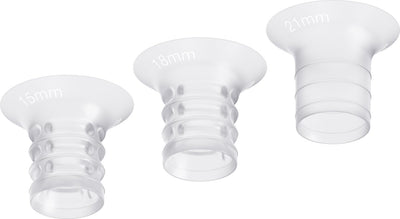 Medela Einsätze für Milchpumpe – 6 Stück in 3 Größen (15, 18 21 mm)