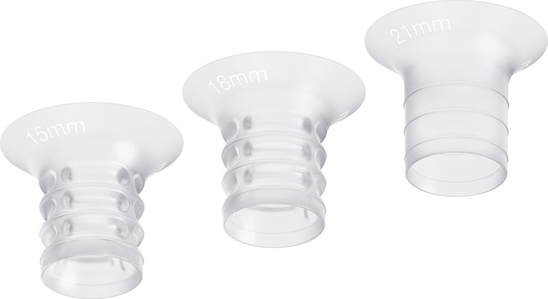 Medela Einsätze für Milchpumpe – 6 Stück in 3 Größen (15, 18 21 mm)