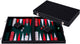 Longfield Backgammon 18 Zoll – grün, rot und weiß eingelegtes Brett – Kunstledertasche mit Griff – Engelsherz