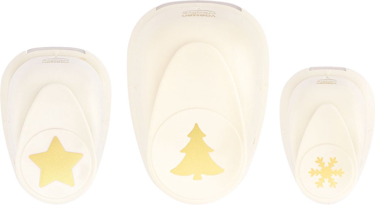 Vaessen creative • Figurenstanzer-Set Schneeflocke Stern Weihnachtsbaum 3-tlg.