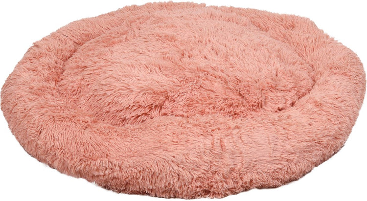 Flamingokorb Krems – rund – altrosa – 90 x 65 x 18 cm – bequemer Korb für mittelgroße Hunde wie Beagle, Cocker Spaniel und Shiba Inu