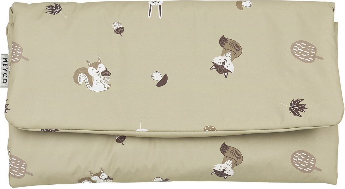 Meyco Baby-Wickelauflage mit Waldtieren – Sand