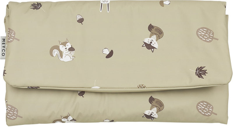 Meyco Baby-Wickelauflage mit Waldtieren – Sand
