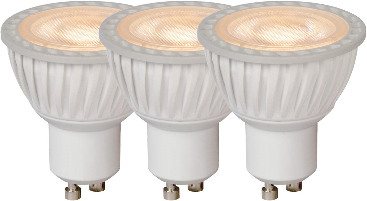 Lucide mr16 – LED-Lampe – ø 5 cm – LED dimmbar – GU10 – 3 x 5 W 3000 K – Weiß – 3er-Set