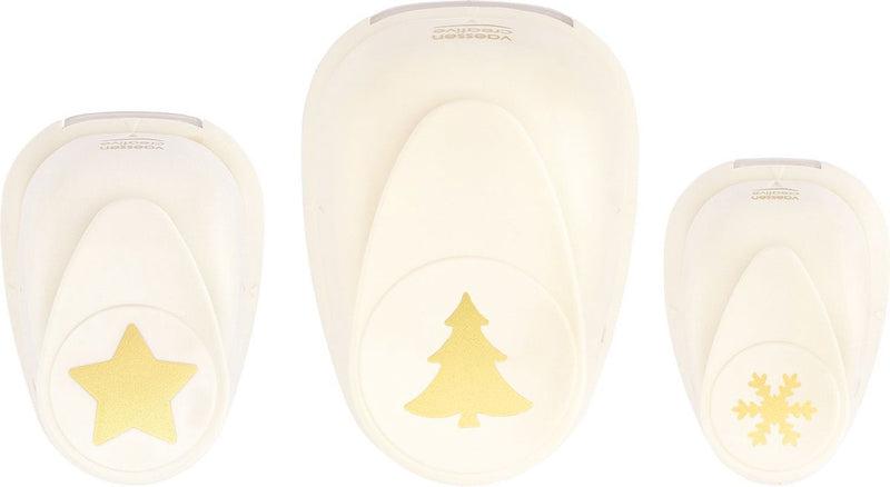 Vaessen creative • Figurenstanzer-Set Schneeflocke Stern Weihnachtsbaum 3-tlg.
