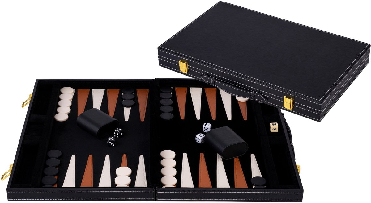 Backgammon 18 Brown und Elfenbein klassisches Brettspiel