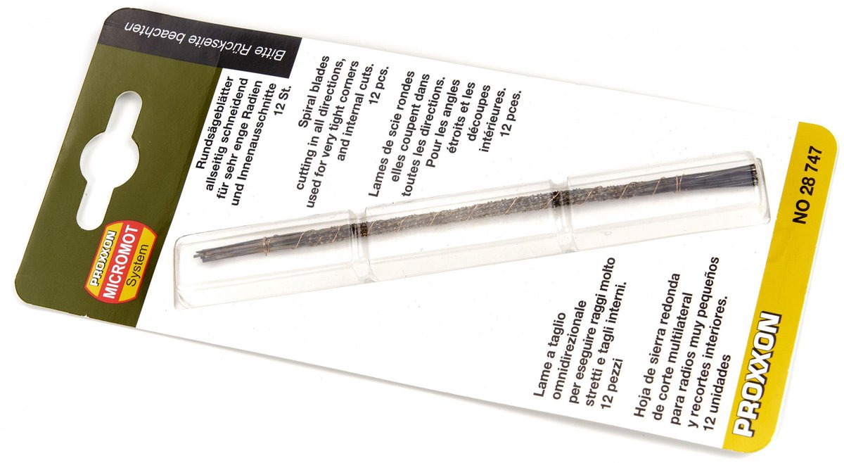 Proxxon micromot 28747 12 Stück runde Sägeblätter ohne Querstift, allseitige Schnitte für Kunststoff, weich und ha