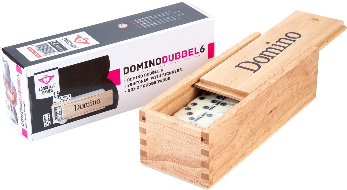 Angeltoys Dominospiel (Doppel 6) in Holzkiste