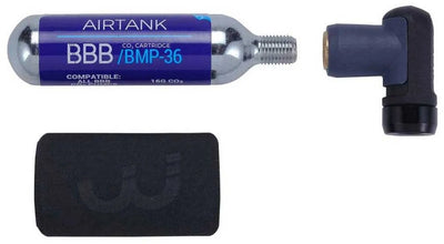 BBB Cycling CO2-Pumpe – Airpush – Fahrradpumpe Rennrad – CO2-Adapter inklusive CO2-Kartusche und Schutzhülle – Minipumpe – BMP-111