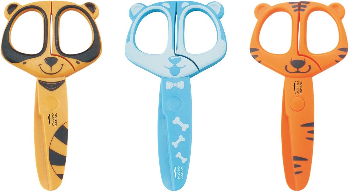 Vaessen creative • Kinderscheren-Set Marderhund Tiger 3-tlg.