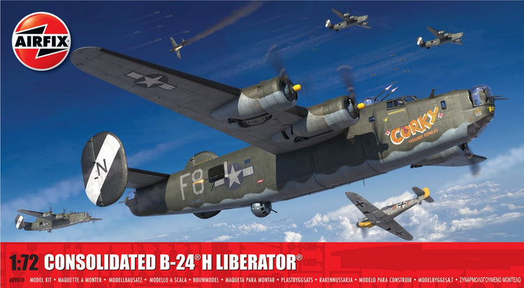 Airfix Modellbausatz Flugzeug – 09010 Consolidated B-24h Liberator – Propellerflugzeug aus Kunststoff – 1:72 – Modellbau