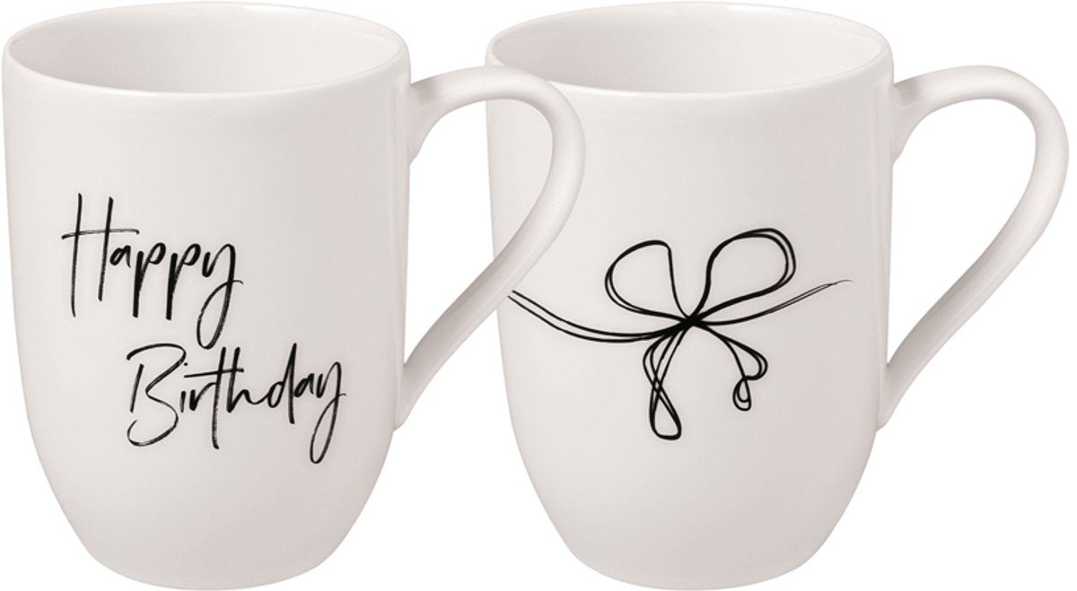 Villeroy Boch Kaffeebecher Happy Birthday Statement 280 ml 2er-Set