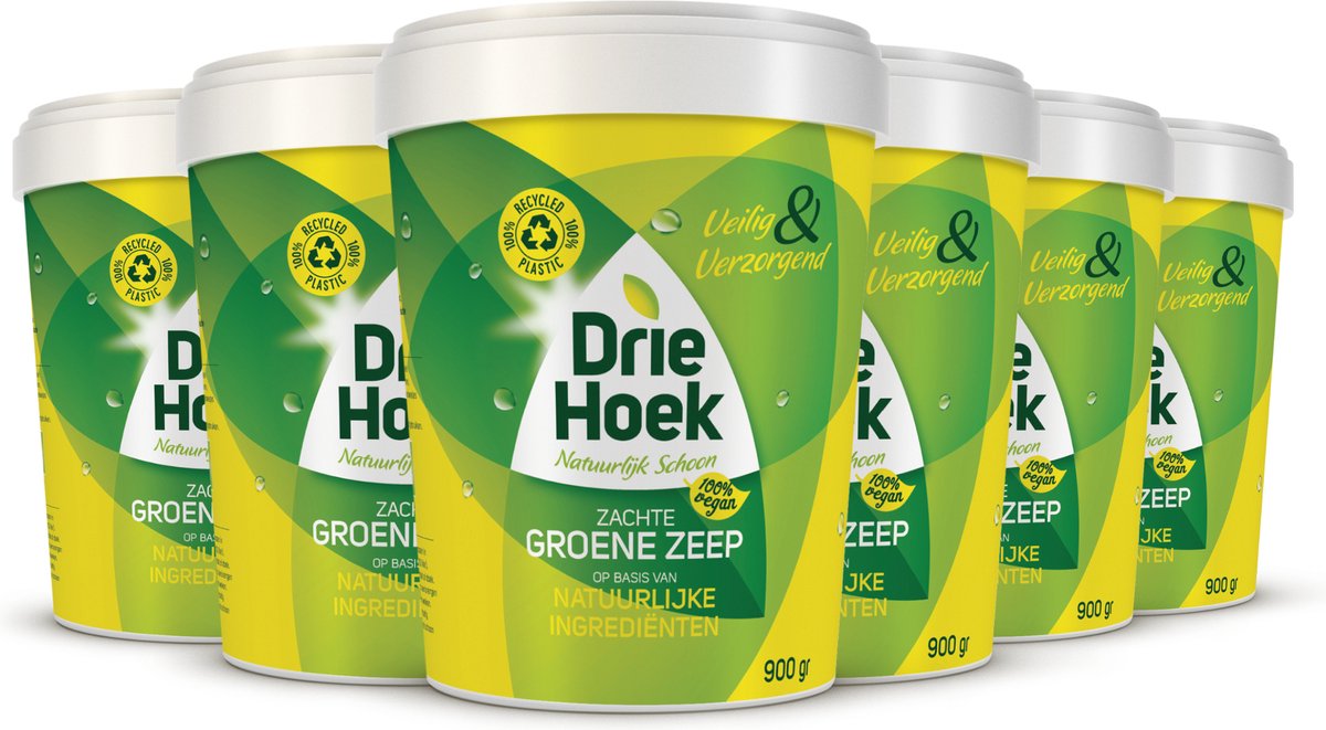 Dreieckige Schmierseife - Grüne Seife - 6 x 900g