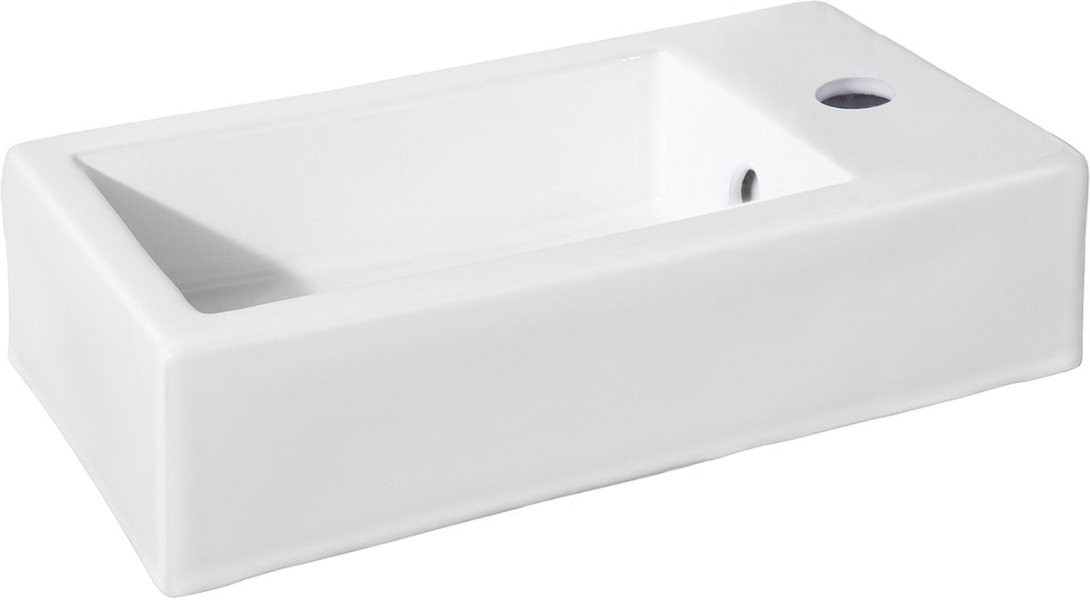 Differnz Hura L-Brunnen – Keramik – 40 x 22 x 11,5 cm – weiß
