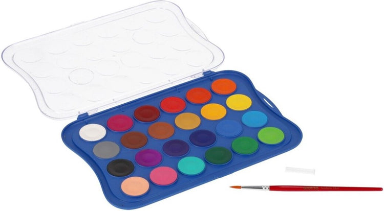 Giotto Hobby-Aquarellpalette – 24 Farben – 25 x 17 x 1 cm – Aquarellfarbe – auf Wasserbasis – mit Plot – Aquarelle malen