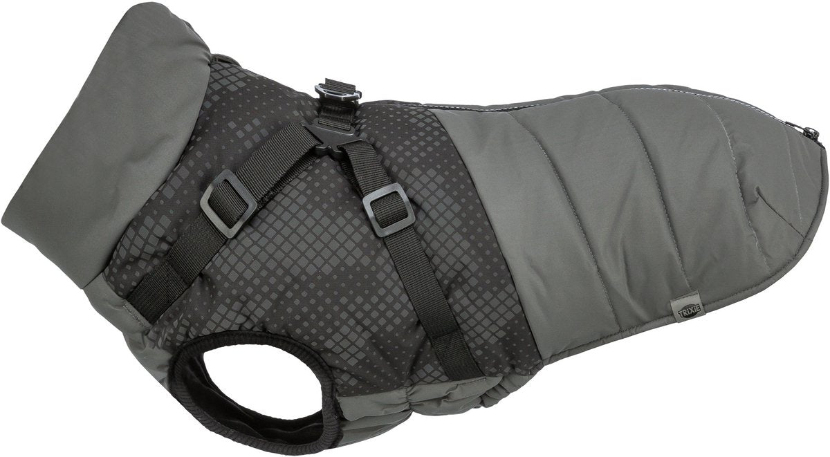 Trixie Hundemantel grau reflektieren 30 cm – warmes Fleecefutter – reflektierendes Polyester, einfach anzuziehen