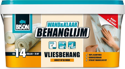 Bison wall ready® Tapetenkleber Vliestapete Eimer 10 kg, gebrauchsfertig, leicht aufzutragen, korrigierbar, gute Haftung, für alle Tapetenarten mit Vliesträger
