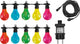 Luxform - Lichterkette Maui - mit 10 farbigen LED-Leuchten - koppelbar - für den Außenbereich geeignet
