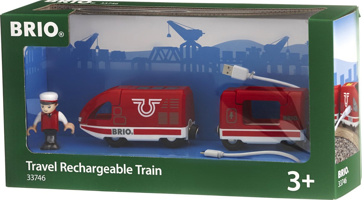 Brio wiederaufladbarer roter Personenzug mit USB-Kabel – 33746
