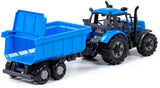 Cavallino Toys Cavallino Traktor mit Kippwagenanhänger blau, Skala 1:32 - afbeelding 1