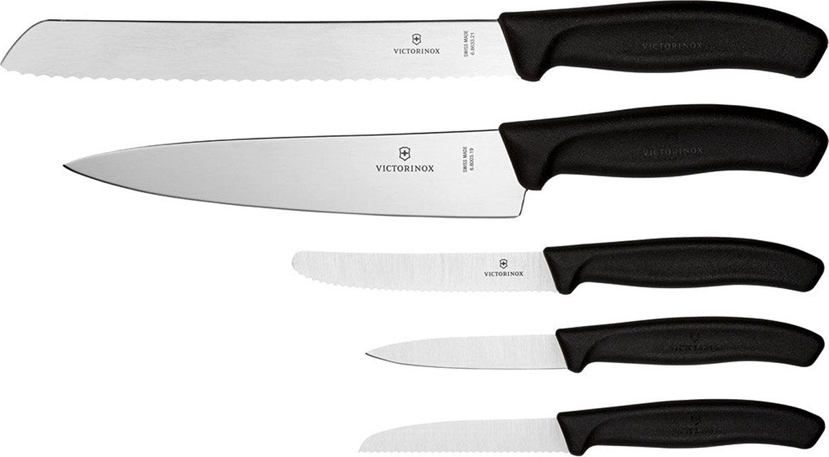Victorinox Küchenset Messerset - 5-teilig - Klinge aus rostfreiem Stahl - Griff aus Kunststoff