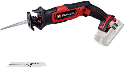 Einhell Akku-Säbelsäge TE-AP 18 13 Li Solo – Power X-Change – 18 V Li-Ion – 0–3.000 t min – Hubhöhe: 13 mm – max. Schnitttiefe (Holz, Kunststoff, Metall): 50 10 4 mm - inkl. 1x Sägeblatt für Holz und Metall - exkl. Akku und Ladegerät