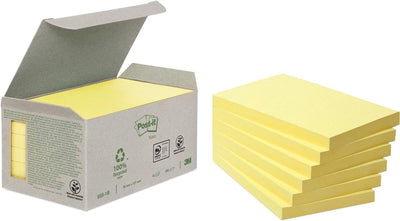 Post-it-Notizblock 655-1b recycelt 76x127mm Kanariengelb 6 Stück