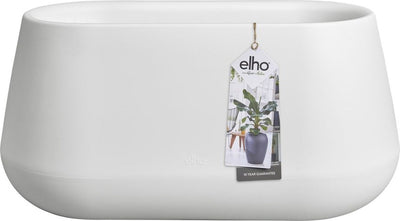 Elho Pure Cone Long Wheels 75 – großer Pflanzkasten für drinnen und draußen – aus recyceltem Kunststoff – L74,0 x H35,8 cm – weiß