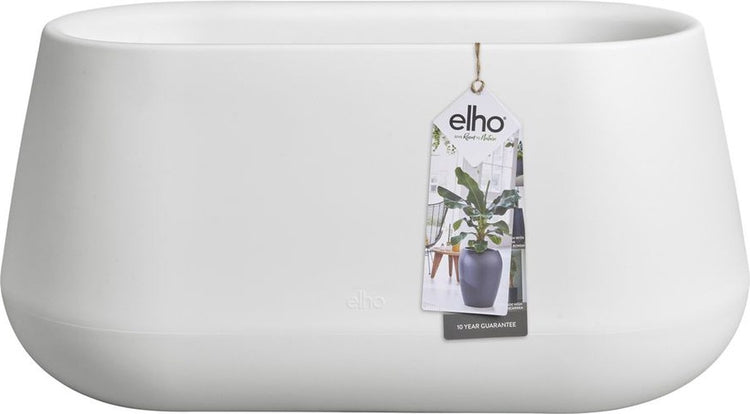 Elho Pure Cone Long Wheels 75 – großer Pflanzkasten für drinnen und draußen – aus recyceltem Kunststoff – L74,0 x H35,8 cm – weiß