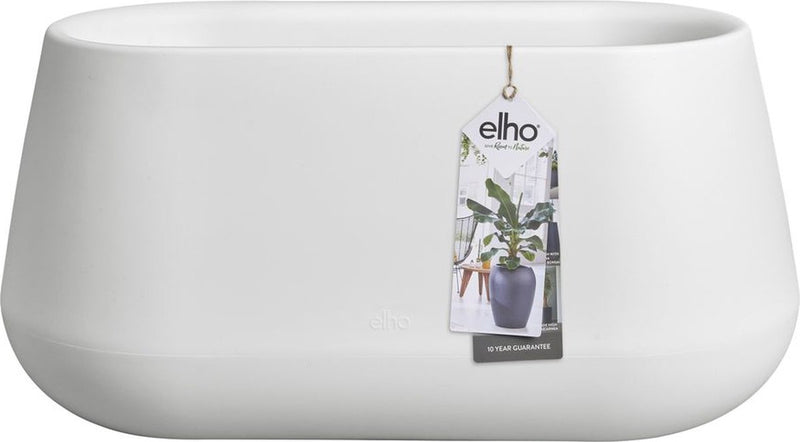 Elho Pure Cone Long Wheels 75 – großer Pflanzkasten für drinnen und draußen – aus recyceltem Kunststoff – L74,0 x H35,8 cm – weiß