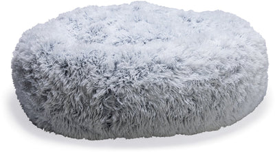 Beeztees Siba – orthopädisches Hundebett – Donut-Hundebett – flauschig – grau – 60 x 60 x 25 cm