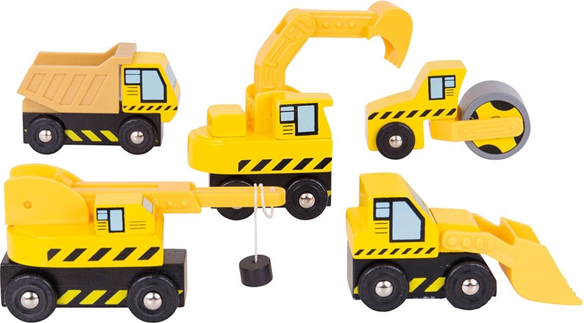 Bigjigs Holz Arbeitsfahrzeuge, 5..