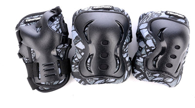Tempish Skate-Schutzset für Erwachsene – Knie-, Ellbogen- und Handgelenkschützer – Schwarz – Größe S