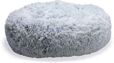 Beeztees Siba – orthopädisches Hundebett – Donut-Hundebett – flauschig – grau – 70 x 70 x 25 cm
